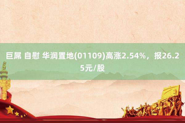 巨屌 自慰 华润置地(01109)高涨2.54%，报26.25元/股