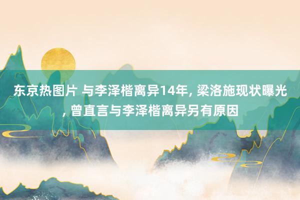东京热图片 与李泽楷离异14年， 梁洛施现状曝光， 曾直言与李泽楷离异另有原因